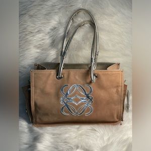 Loewe Brown Tote with Silver Details